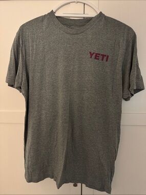 Yeti Gray Short Sleeve Tee with Maroon Logo